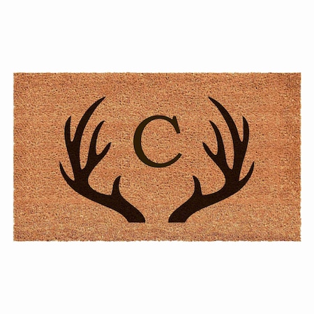 Calloway Mills Monogram Door Mat, Black, Natural, 24 in W x 36 in L 108802436C